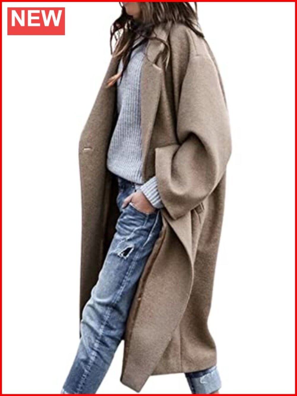 Women's Oversized Wool Blend Trench Coat